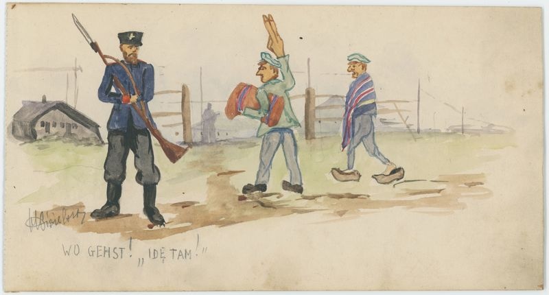 Album rysunkowy z obozu jenieckiego w Szczypiornie