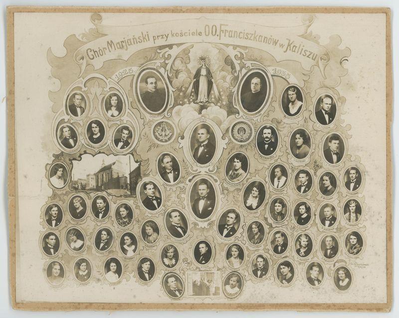 Tableau Chóru Marjańskiego działającego przy kościele OO. Franciszkanów w Kaliszu w latach 1925-1935