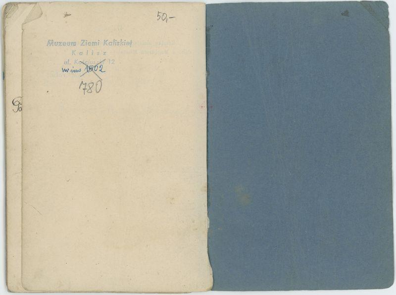 Książka rzemieślnicza Zgromadzenia Stolarskiego w Kaliszu na nazwisko Edwarda Krulikowskiego