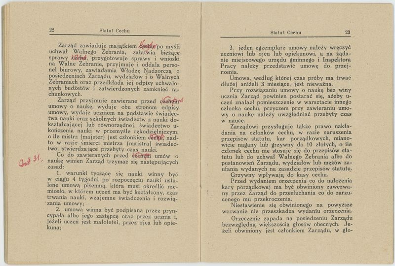 Statut Korporacji Młynarzy w Koźminku