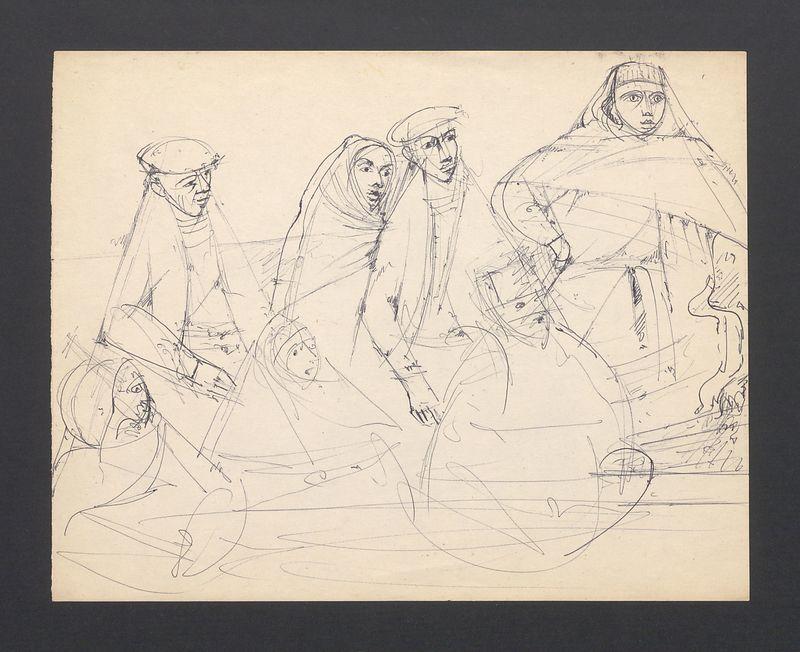 Szkic siedmiu postaci