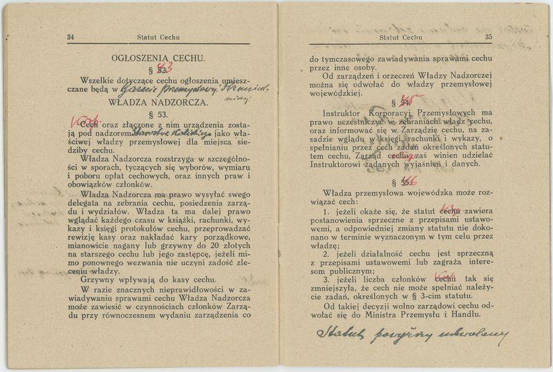 Statut Korporacji Młynarzy w Koźminku