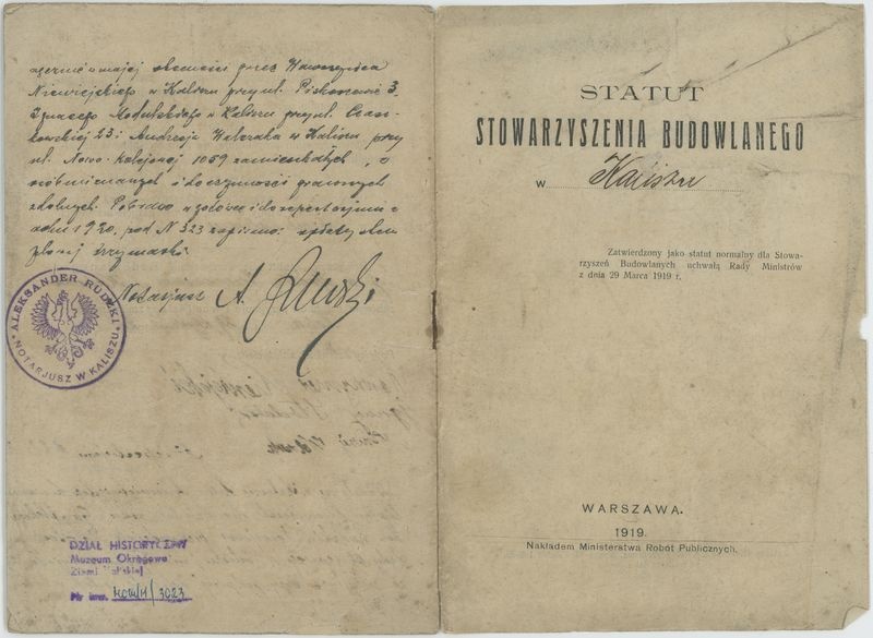 Statut Stowarzyszenia Budowlanego w Kaliszu