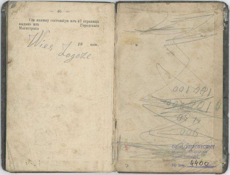 Książka rzemieślnicza czeladnika kunsztu rzeźniczego na nazwisko Franciszka Boneckiego