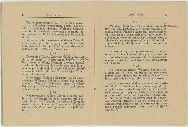 Statut Korporacji Młynarzy w Koźminku