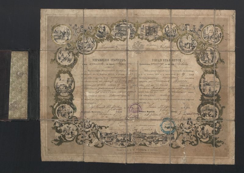 Świadectwo Cechu Rzeźniczego w Kaliszu