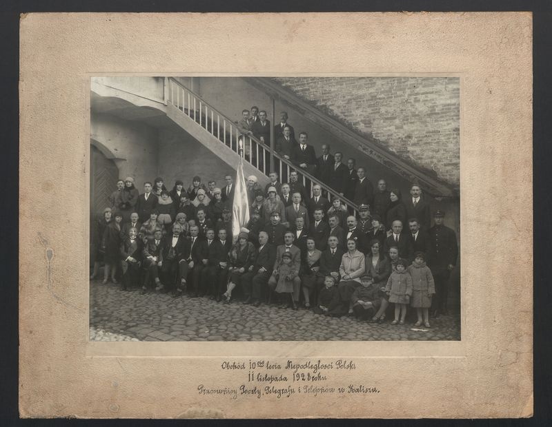 Obchód 10cio lecia Niepodległości Polski 11 listopada 1928 roku. Pracownicy Poczty, Telegrafu i Telefonów w Kaliszu