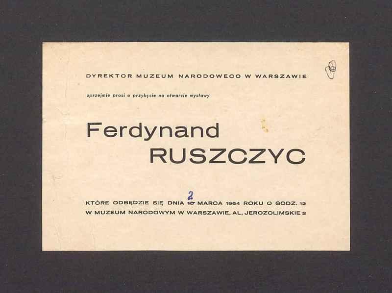 Zaproszenie na otwarcie wystawy "Ferdynand Ruszczyc"