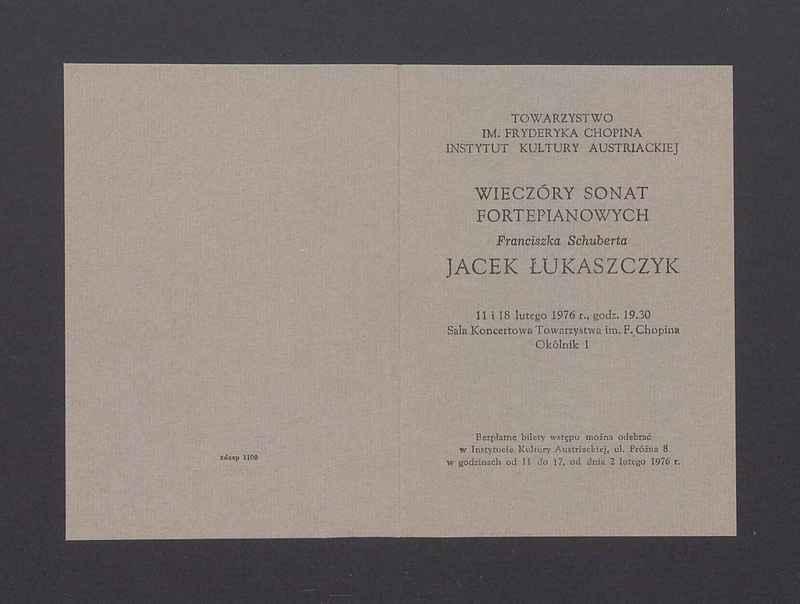 Wieczór sonat fortepianowych Franciszka Schuberta