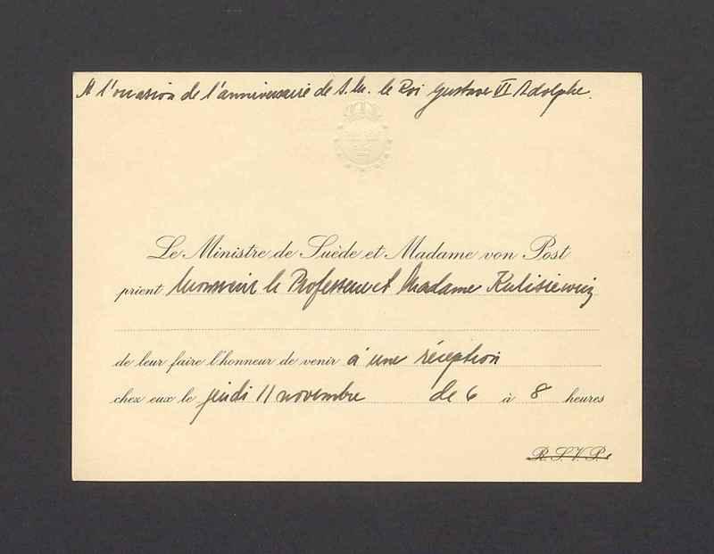 Le Ministre de Suede et Madame von Post 