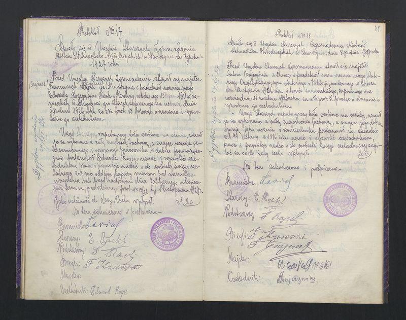 Księga wyzwolin mistrzów i czeladników cechu Stelmachowskiego w Stawiszynie