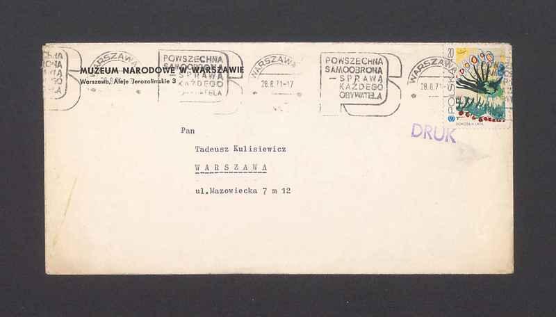 Koperta, nad. Muzeum Narodowe w Warszawie