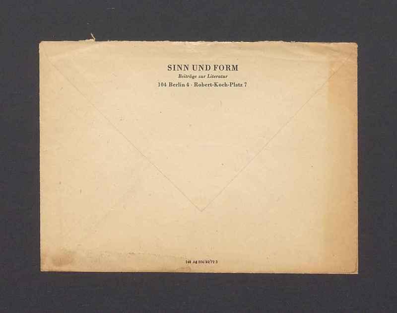 Koperta, nad. Sinn und Form. Beitrage zur Literatur