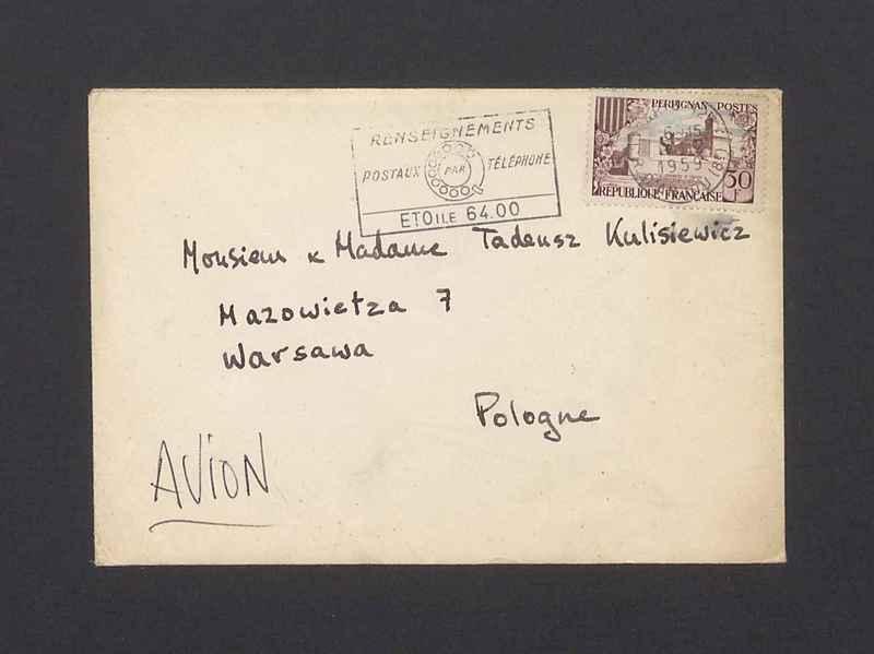 Koperta, Monsieur, Madame Tadeusz Kulisiewicz