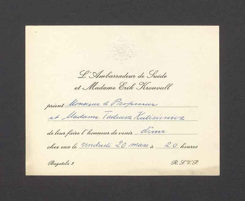L'Ambassadeur de Suede et Madame Erik Kronvall