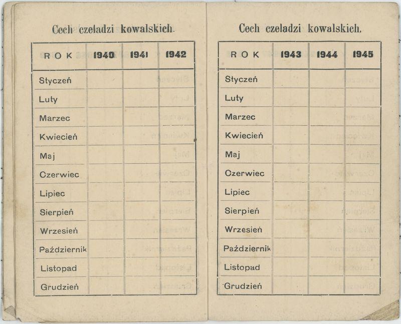 Książeczka składek cechu kowalskiego