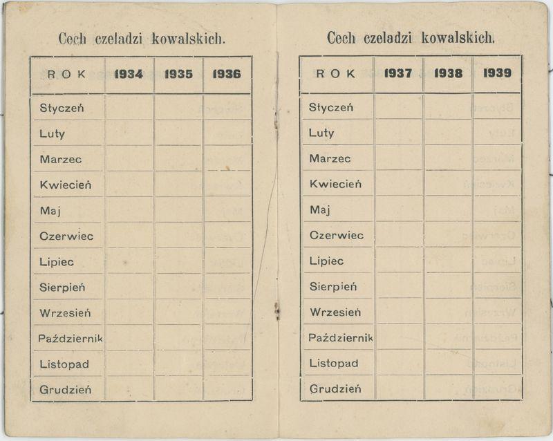Książeczka składek cechu kowalskiego