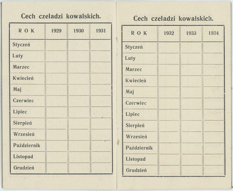 Książeczka składek cechu kowalskiego
