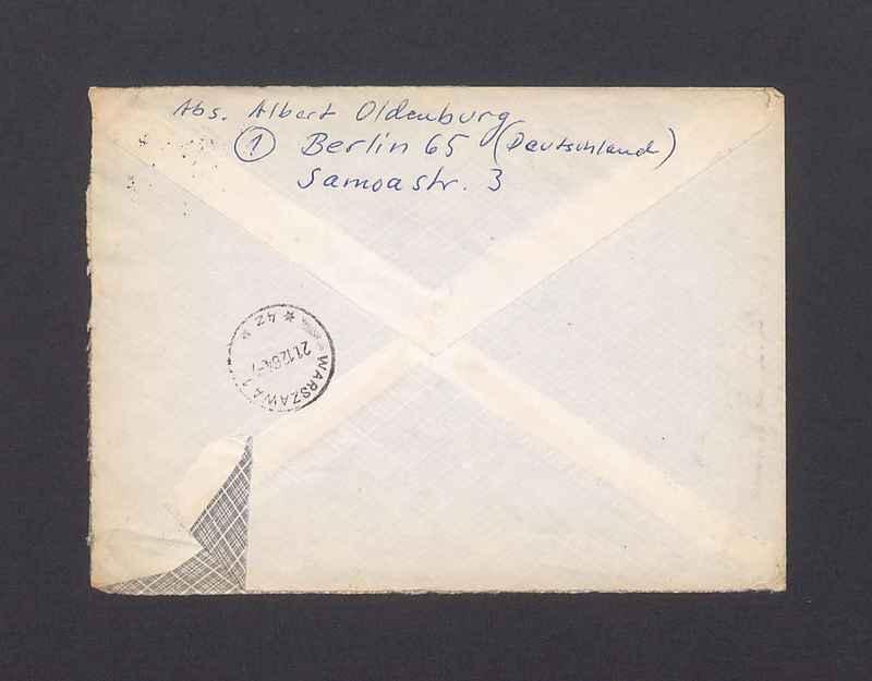 Koperta, nad. Albert Oldenburg