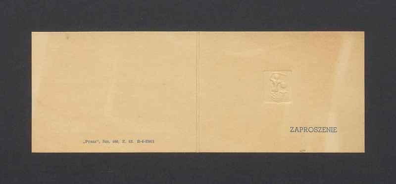 Zaproszenie na przyjęcie z okazji X Rocznicy Wyzwolenia Stolicy