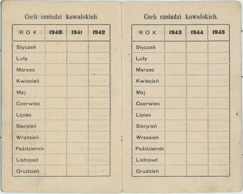 Książeczka składek cechu kowalskiego