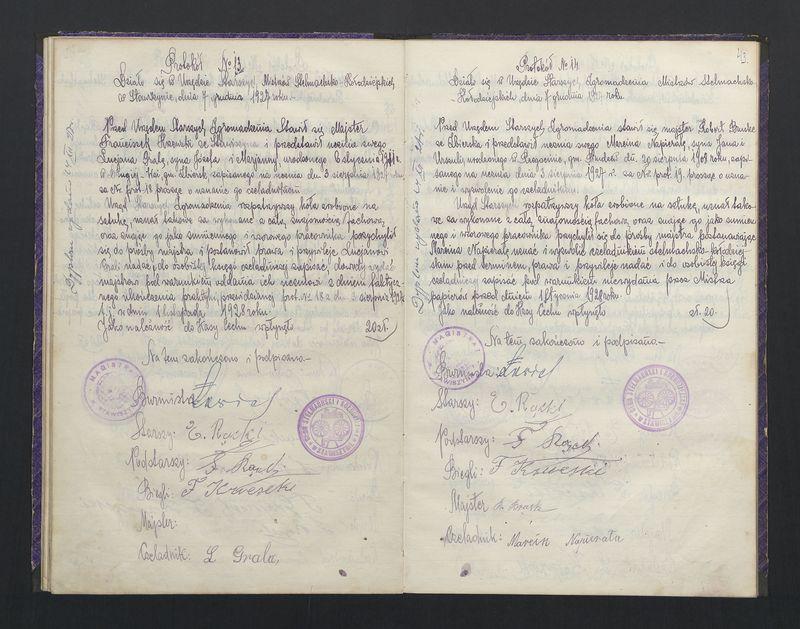 Księga wyzwolin mistrzów i czeladników cechu Stelmachowskiego w Stawiszynie