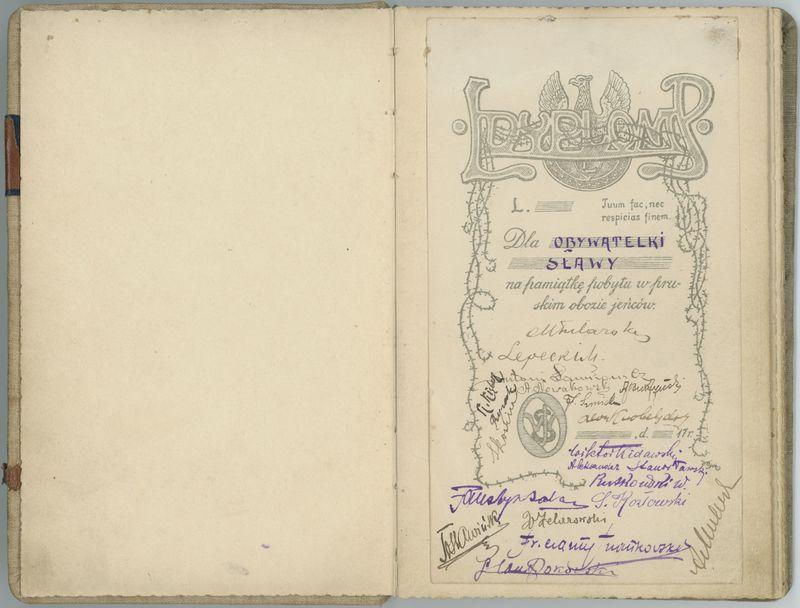 Pamiętnik spisany przez jeńców obozu internowania w Szczypiornie