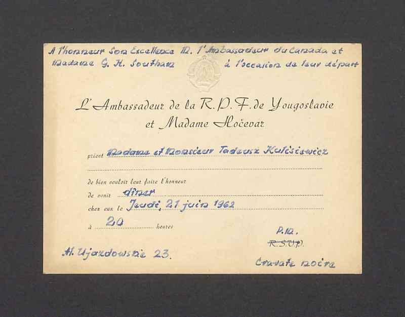 L'Ambassadeur de la Yougoslavie