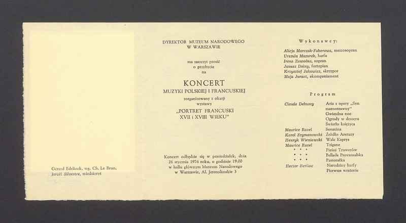 Zaproszenie na koncert muzyki polskiej i francuskiej