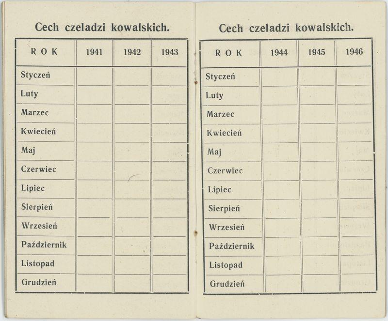 Książeczka składek cechu kowalskiego