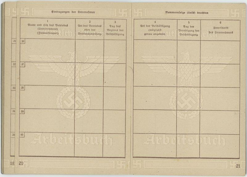 Arbeitsbuch na nazwisko Dietrich Wenner 