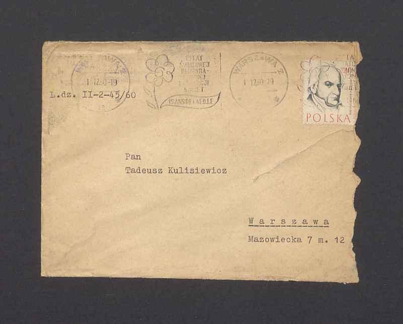 Koperta, adr. Pan Tadeusz Kulisiewicz