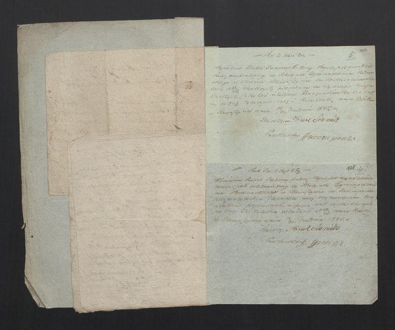 Dowody do Rachunku Zgromadzenia Bednarskiego Okręgu i Miasta Stawiszyna za lata 1838 - 1845