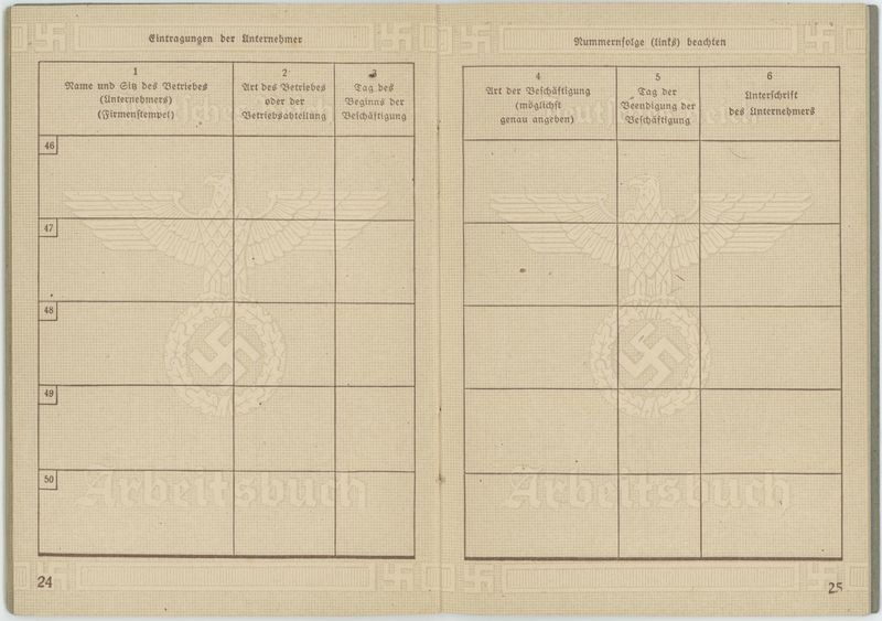 Arbeitsbuch na nazwisko Dietrich Wenner 