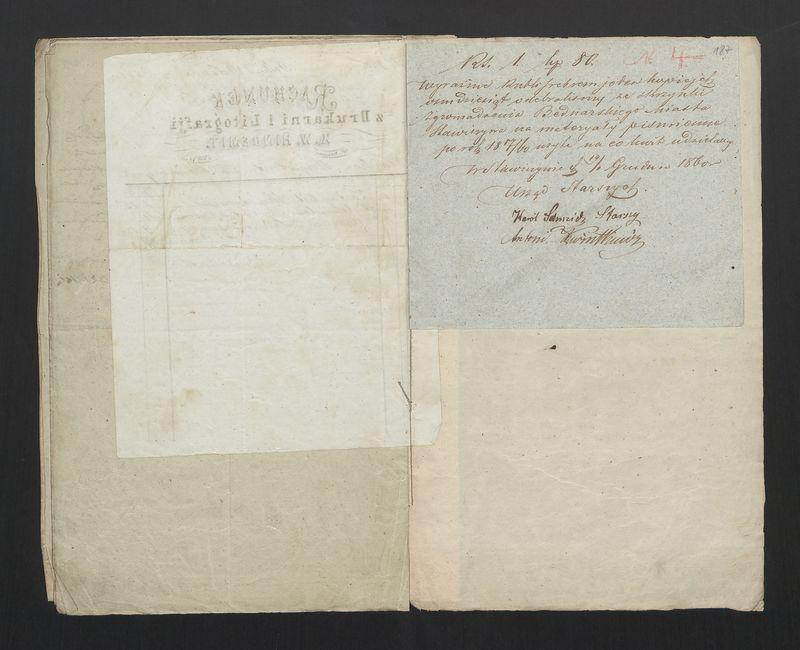 Dowody usprawiedliwiające wydatki przy Zgromadzeniu Bednarzy w mieście Stawiszynie przez rok 1857/60