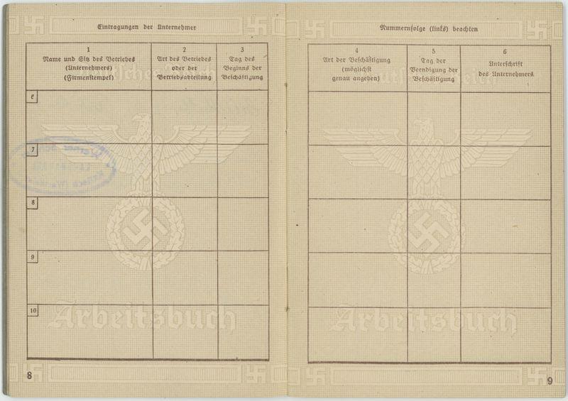 Arbeitsbuch na nazwisko Dietrich Wenner 