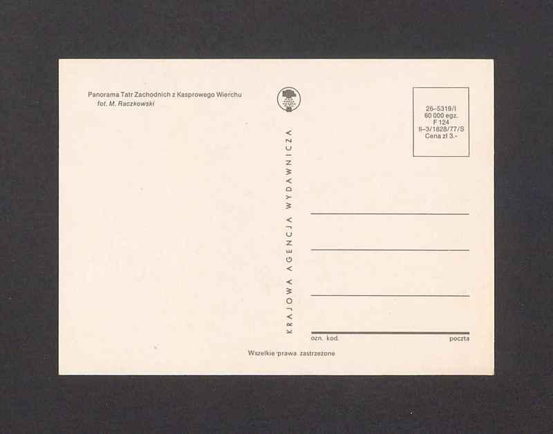 Panorama Tatr Zachodnich