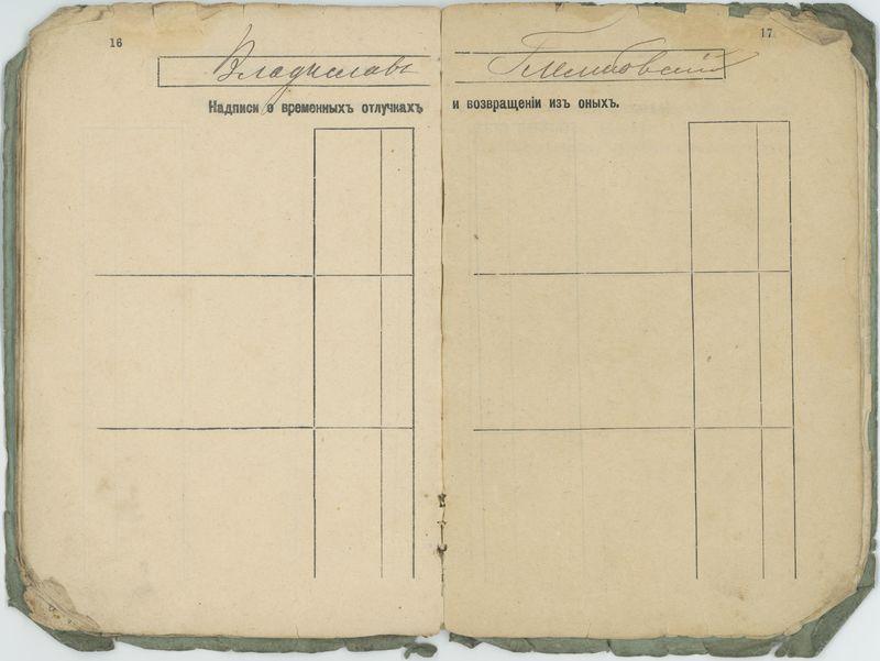 Rosyjska książeczka wojskowa Władysława Głębowskiego