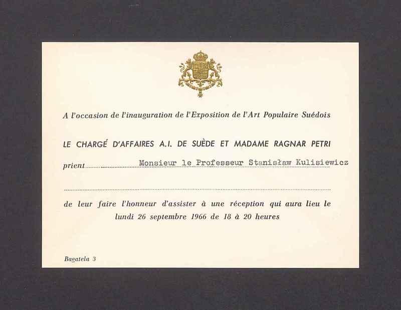 A l'occasion de l'inauguration de l'Exposition de l'Art Populaire Suedois [...]