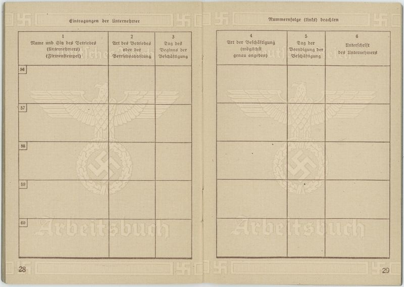 Arbeitsbuch na nazwisko Dietrich Wenner 