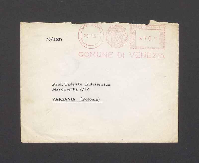 Koperta, nad. Comune di Venezia