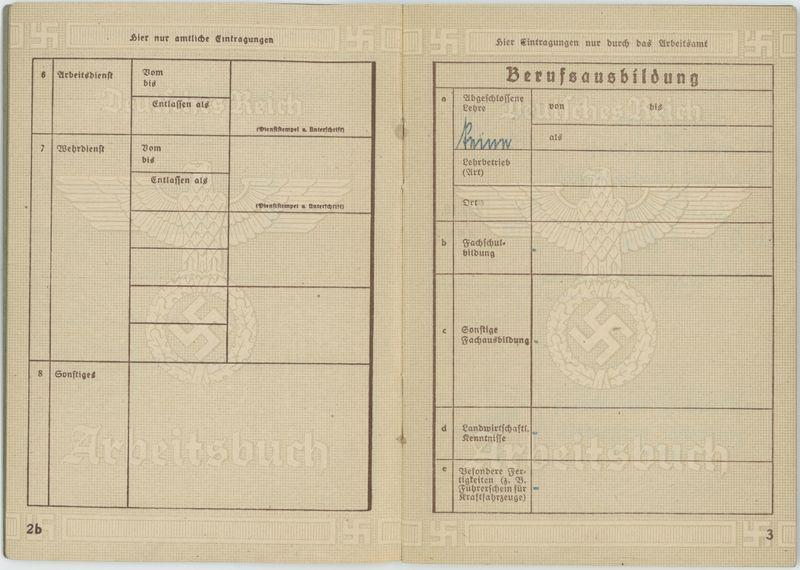 Arbeitsbuch na nazwisko Dietrich Wenner 