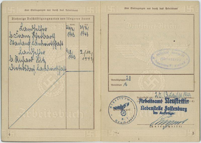 Arbeitsbuch na nazwisko Dietrich Wenner 