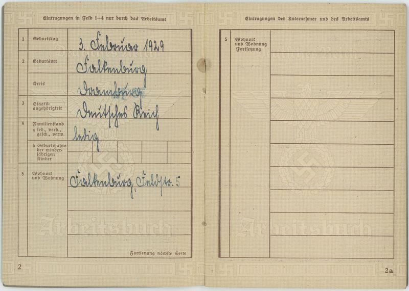 Arbeitsbuch na nazwisko Dietrich Wenner 