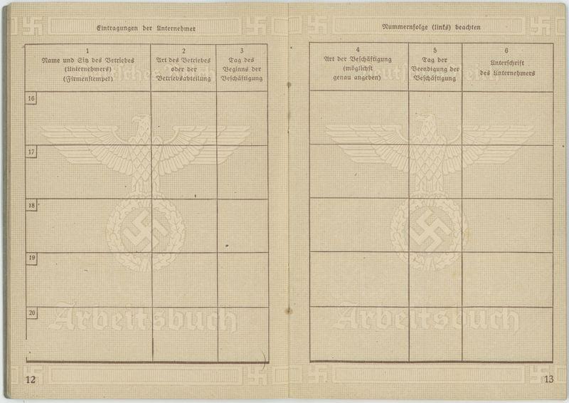 Arbeitsbuch na nazwisko Dietrich Wenner 