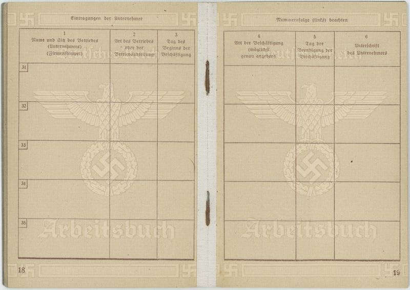 Arbeitsbuch na nazwisko Dietrich Wenner 