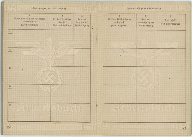 Arbeitsbuch na nazwisko Dietrich Wenner 