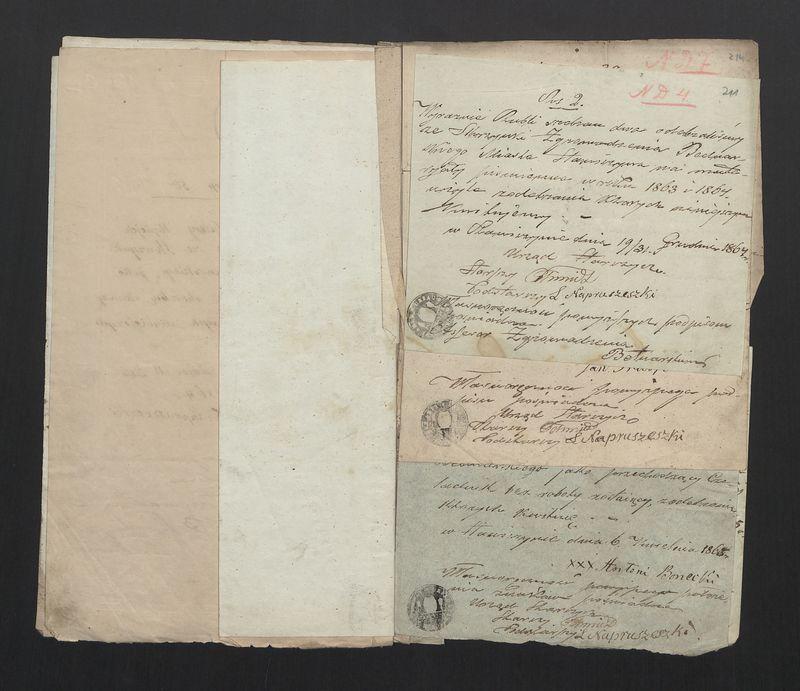 Dowody Usprawiedliwiające Rachunek Zgromadzenia Bednarzy w Mieście Stawiszynie uformowany za rok 1863, 1864 do dnia 11/23 Lipca 1865 r.