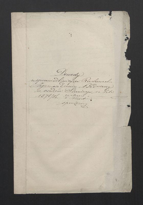 Dowody Usprawiedliwiające Rachunek Zgromadzenia Bednarzy w Mieście Stawiszynie uformowany za rok 1863, 1864 po dzień 11/23 Lipca 1865 r.