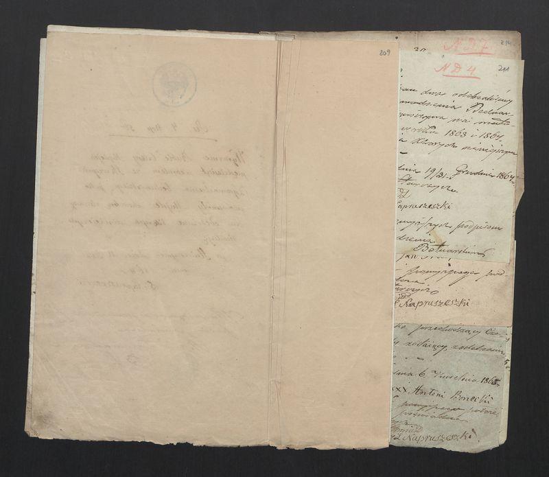 Dowody Usprawiedliwiające Rachunek Zgromadzenia Bednarzy w Mieście Stawiszynie uformowany za rok 1863, 1864 po dzień 11/23 Lipca 1865 r.